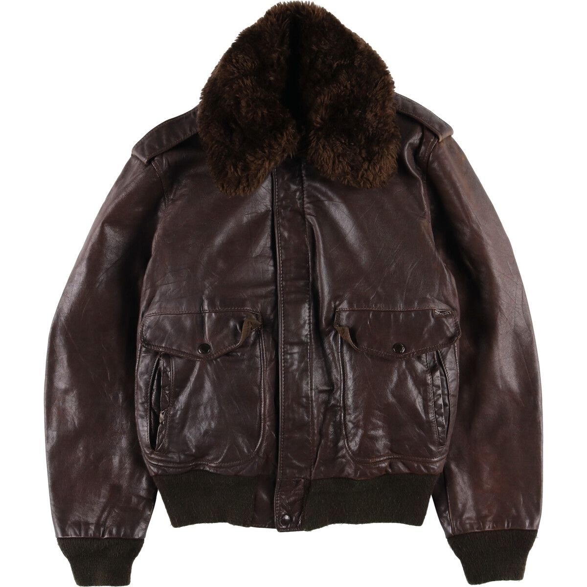 希少✨schott フライトジャケット　G-1 ブラウン　684SM　ボア　42 希少✨schott フライトジャケット G-1 ブラウン 684SM ボア 42