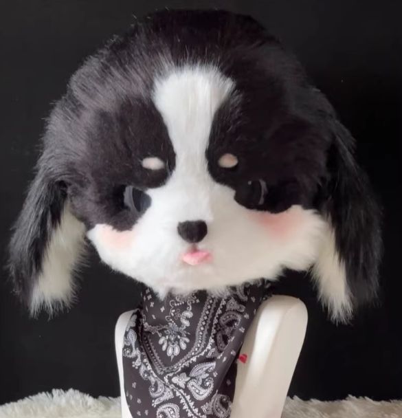 着ぐるみヘッド 犬 NO.166 ブラック 黒 全頭ヘッド ケモノ ファースーツ ぬいぐるみ コスプレ コスチューム kigurumi
