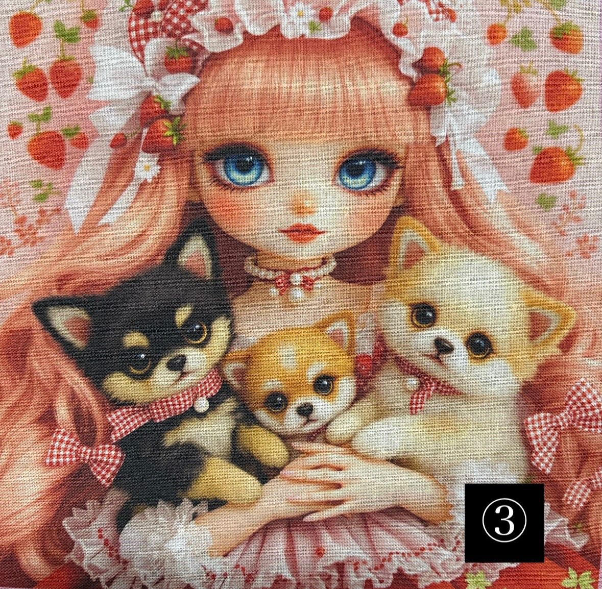 オーダーページ パネル 女の子 ワンちゃん ポーチ トートバッグ