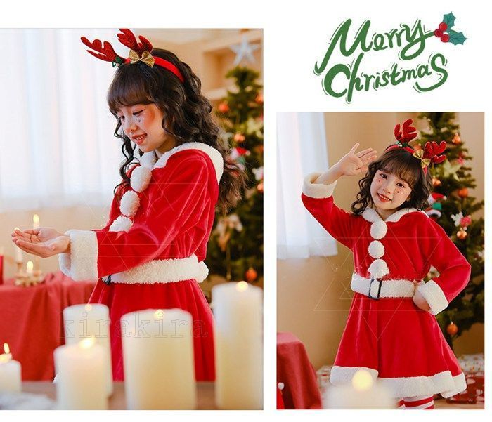 サンタ服 キッズ ワンピース サンタ コスプレ衣装 女の子 サンタ服 キッズ ワンピース サンタ コスプレ衣装 女の子