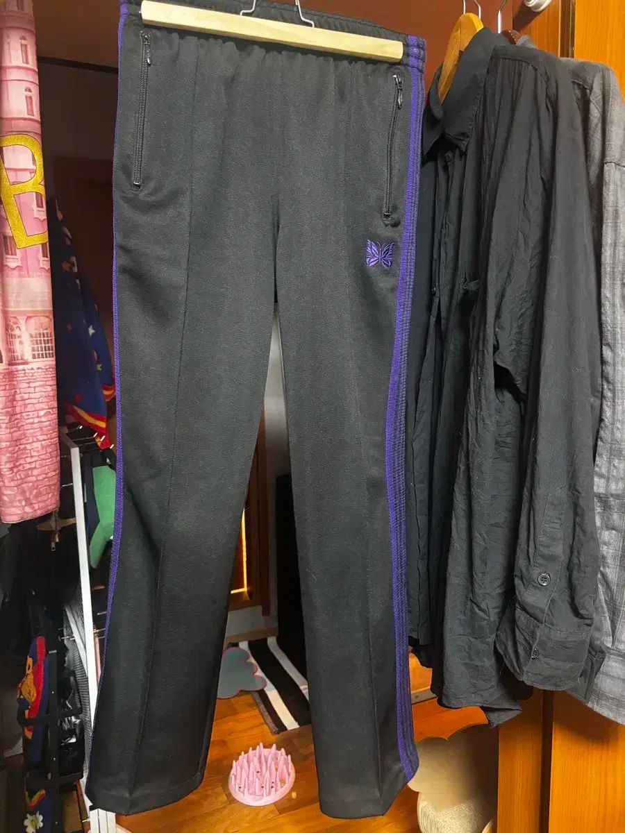 NEEDLES ニードルズ トラックパンツ ブラック S ナローフィット