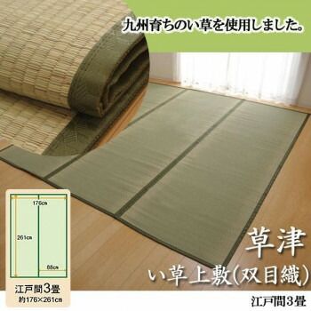 純国産 草津 い草上敷 双目織 江戸間3畳 1100633