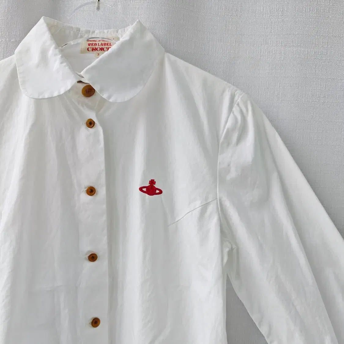 VIVIEN ウェストウッド レッドレーベル 刺繍 ロゴ ラウンド カラー シャツ 3 サイズ