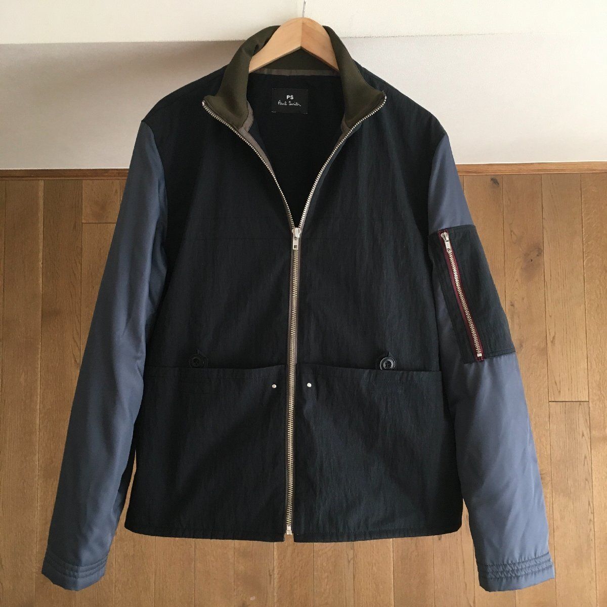 美品 Paul Smithポールスミス ミックスアップ スタンドカラー ブルゾン 