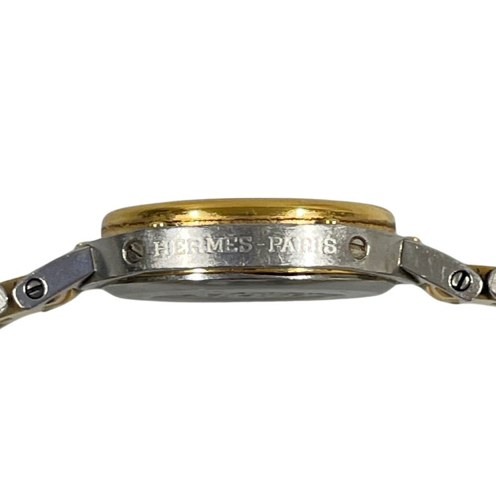 HERMES エルメスクリッパーレディースコンビ 2針 白文字盤 稼働品　正規品 HERMES エルメス クリッパー レディース クォーツ コンビ 2針 白