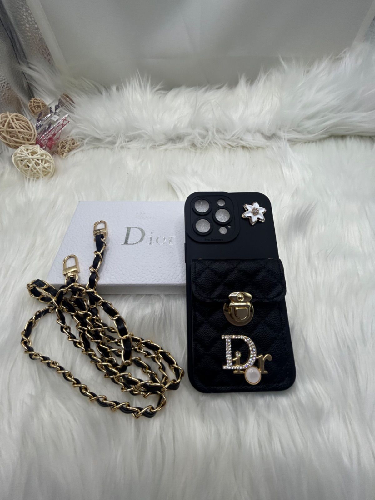 Christian Dior トロッター iPhone 14 ケースブラック 革 - メルカリ
