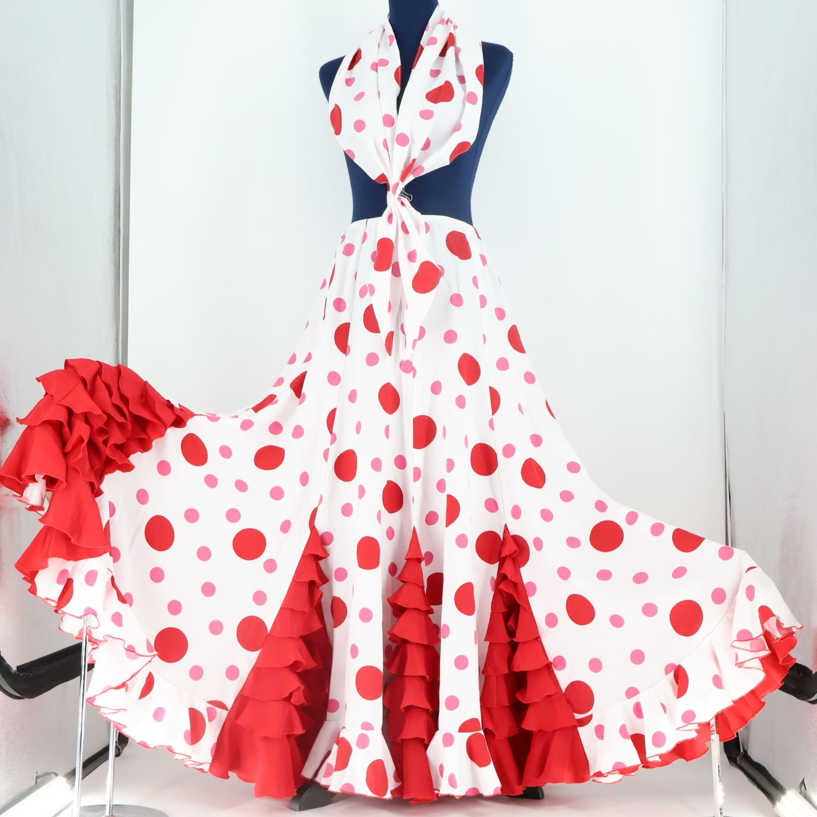 フラメンコ衣装3点セットティアードスカート フラメンコ ティアード