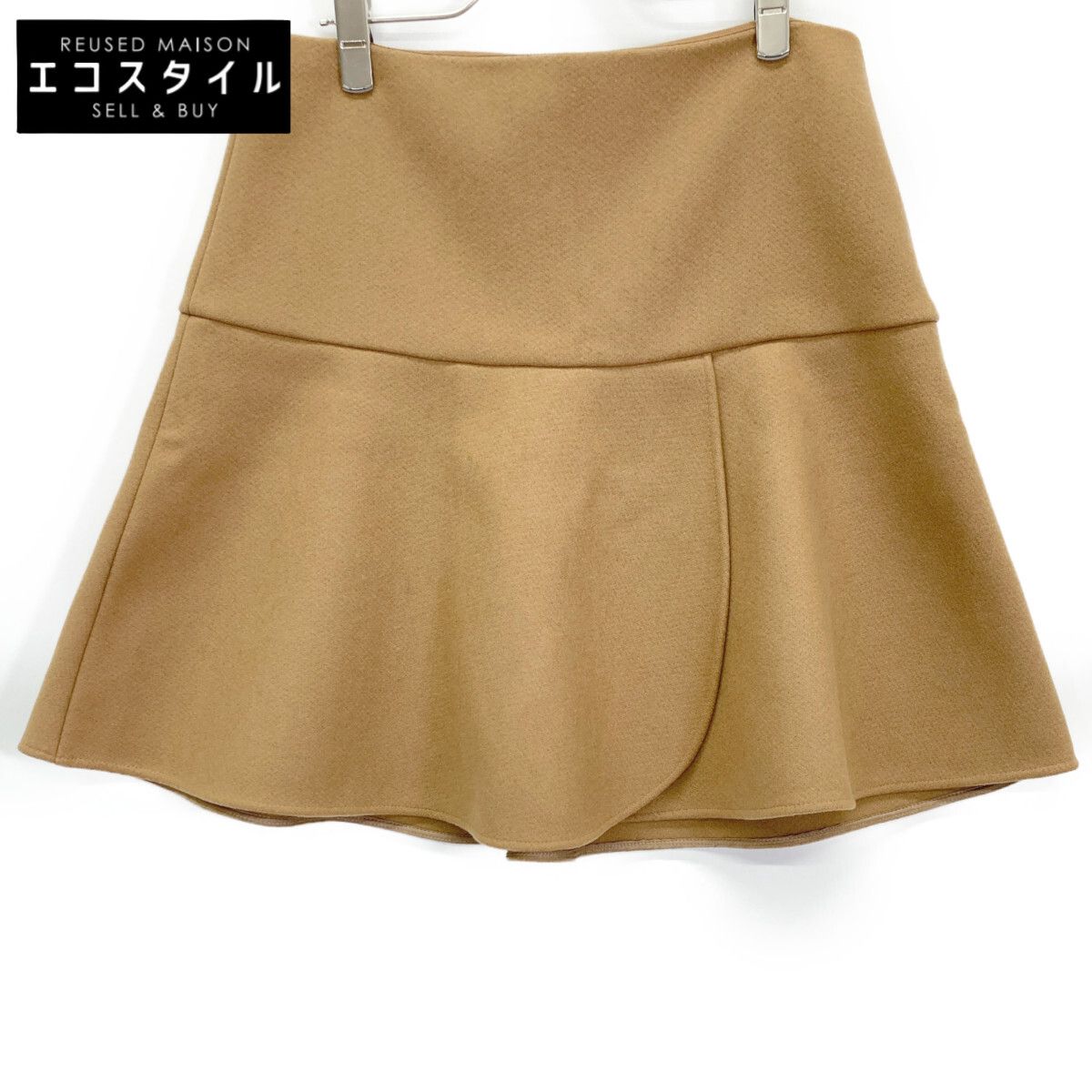RED VALENTINO レッドヴァレンチノ SR0RAC70497 ﾌﾞﾗｳﾝ ｳｰﾙ×ｶｼﾐﾔ混 ﾌﾚｱｽｶｰﾄ 42