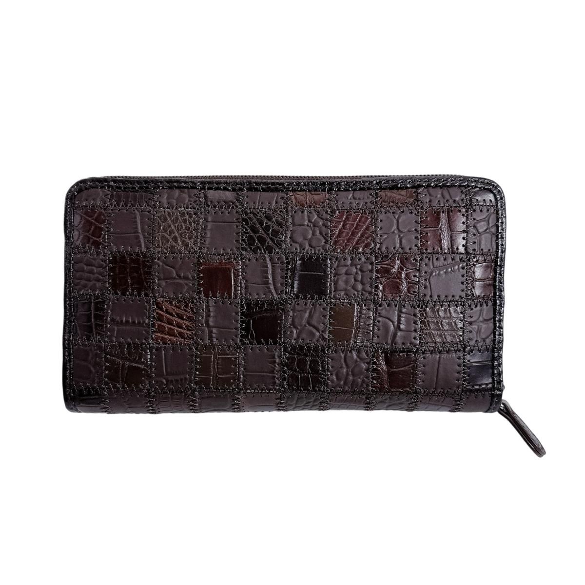 クロコダイル S-541 長財布 ニコチン  CROCODILE バッチワーク マット クロコダイル S-541 長財布 ニコチン CROCODILE バッチワーク マット