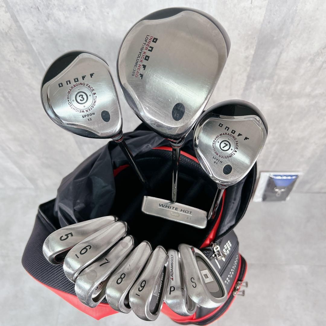 X715 オノフ プーマ他 メンズ ゴルフ クラブセット 12点 赤 カッコいい