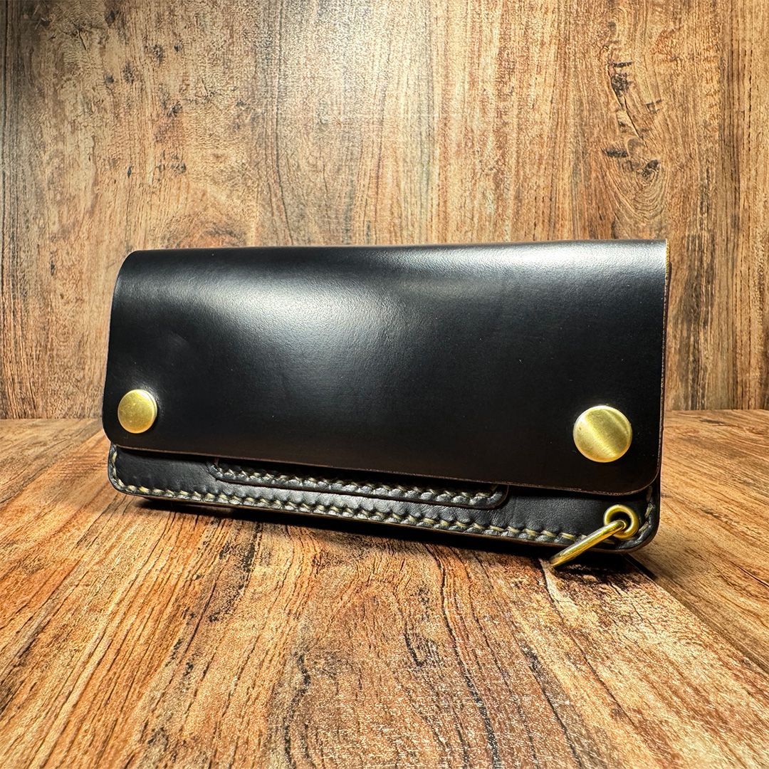 Gravy Leather長財布パイソン×クロコ栃木サドルレザー ハンドメイド