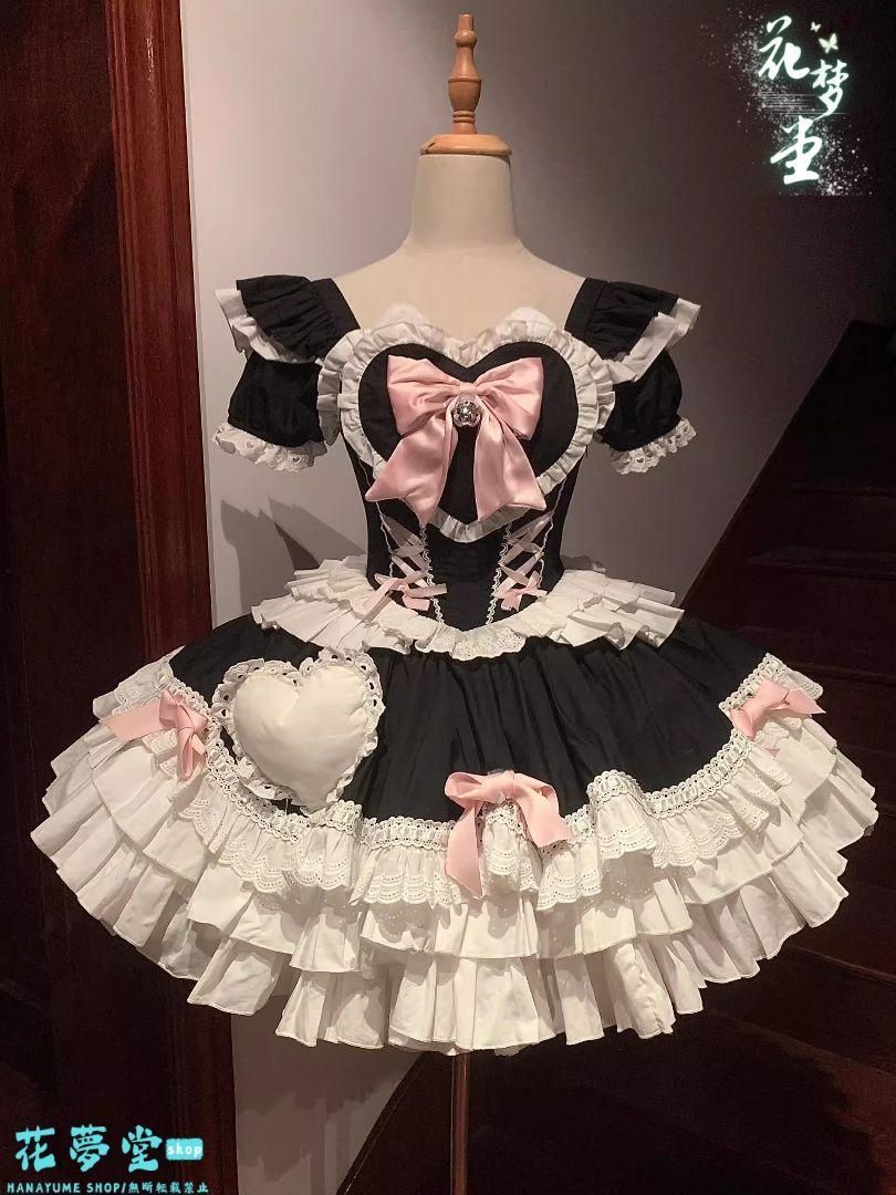 25年 コスプレ ロリータ オリジナル 洋服 ワンピース メイド かわいい K466 撮影会 舞台 イベント 原野空間-300