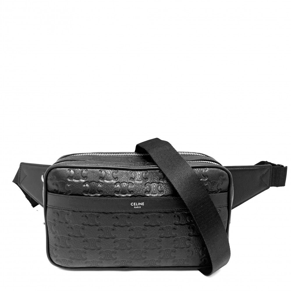 セリーヌ ボディバッグ メンズ トリオンフ ベルトバッグ ウエストバッグ CELINE 116163FS4.38SI レザー ブラック 黒 シルバー金具 品