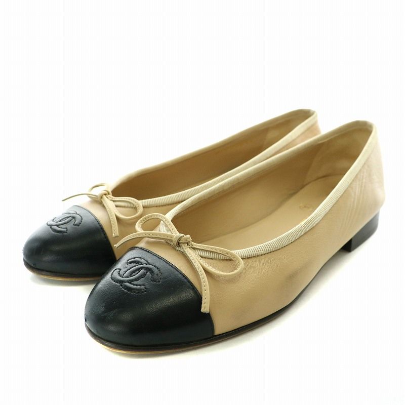 シャネル CHANEL ココマーク バレエシューズ パンプス フラット レザー