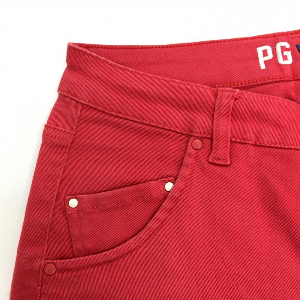 パーリーゲイツ パンツ レッド ロゴ白 ストレッチ レディース 1