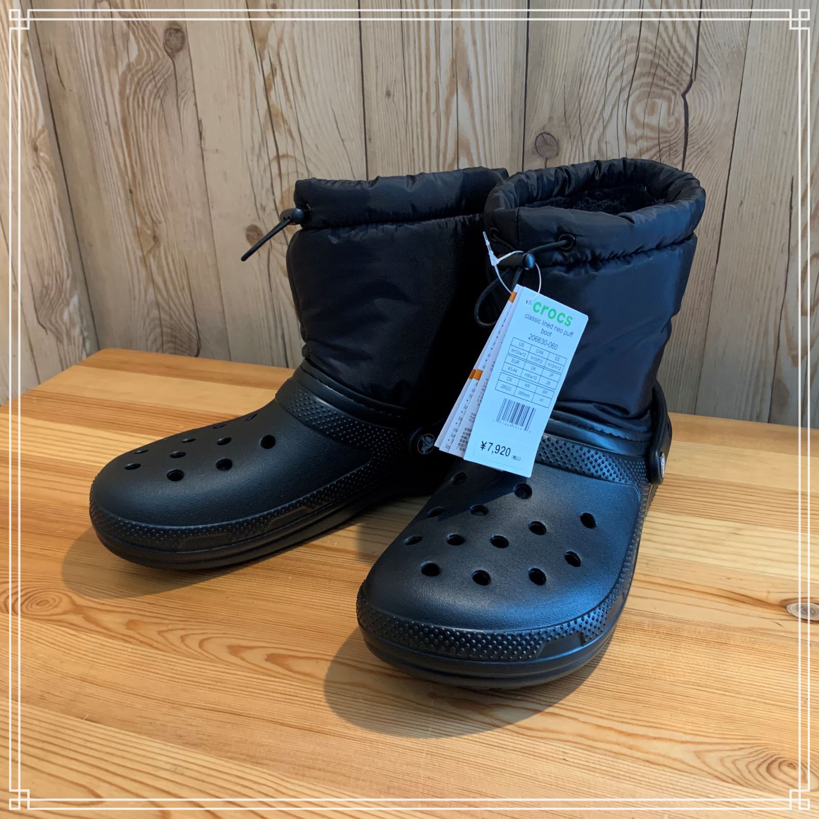 激安大特価！ crocs クロックスパフブーツ 25cm classic lined econet.bi