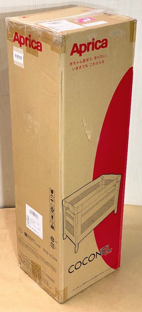 未使用】ホワイト木製ベビーベッド 引き出し付き ベビーベッド