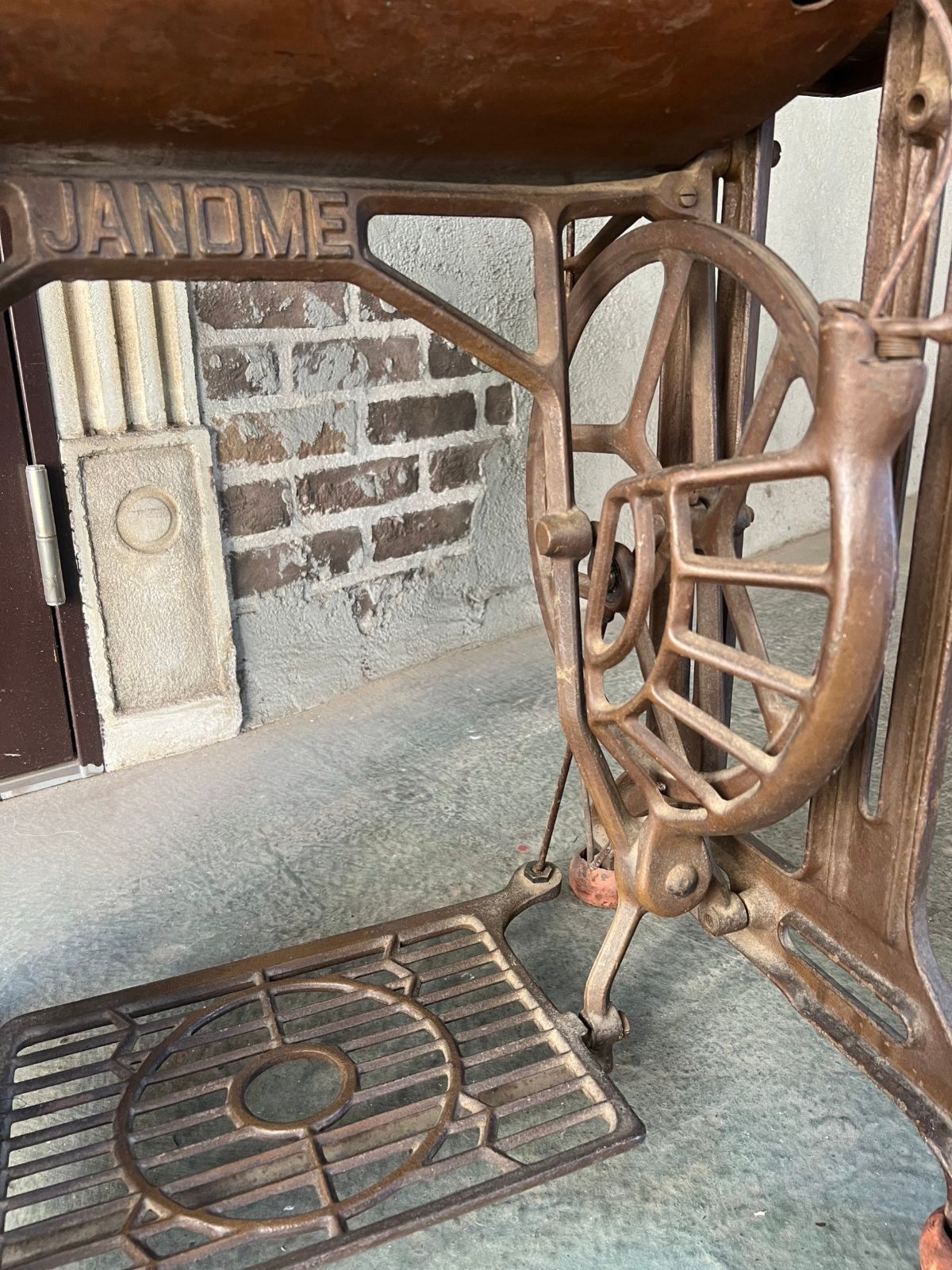 ジャノメ　ミシン台　アンティーク JANOME ジャノメ レトロ 足踏みミシン 作業台 | reberry
