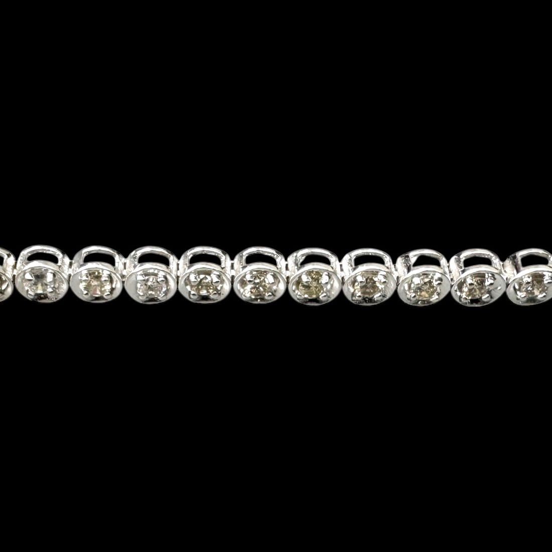 K18WG D1.00ct ダイヤモンド テニスブレスレット 6.4g 18