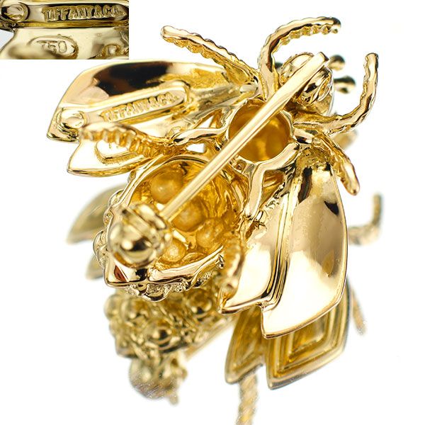 1円～ ティファニー K18YG ブローチ SELBY 1円～ ティファニー K18YG ブローチ トリプルスター SELBY TIFFANY