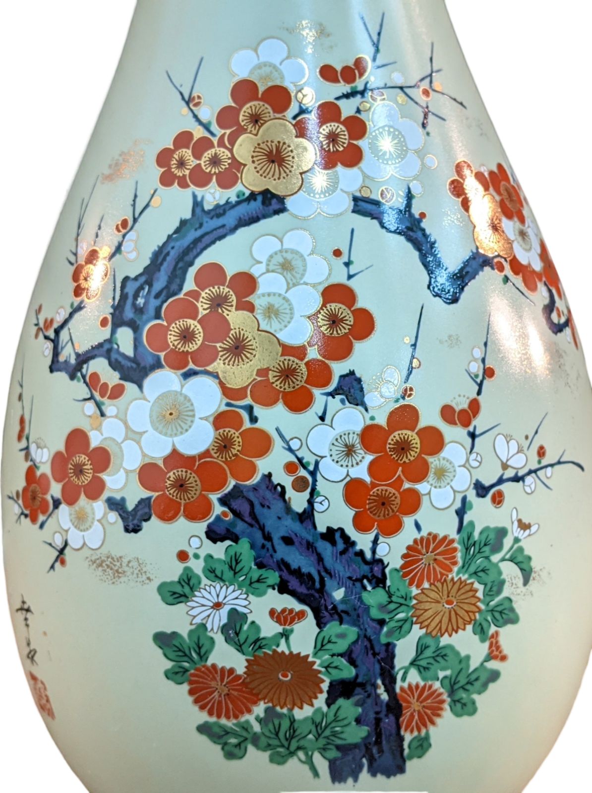九谷焼　花瓶　幸仙作　花詰 幸泉作 九谷焼 花瓶 壺 紅梅 正月飾り お祝い 和風 - メルカリ