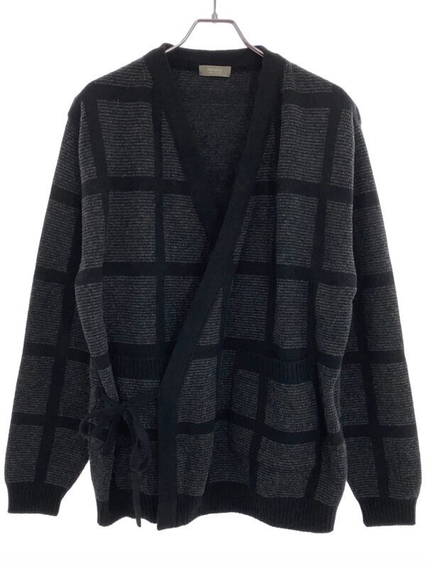PSEUDOS シュードス 22AW SAMUE GRID CARDIGAN SWEATER WAC 作務衣 