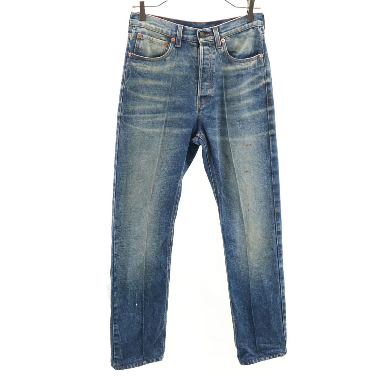 【格安，SALE】 GUCCI グッチ イタリア製 ダメージ加工 デニムパンツ 26 ブラック メンズ 古着 その他