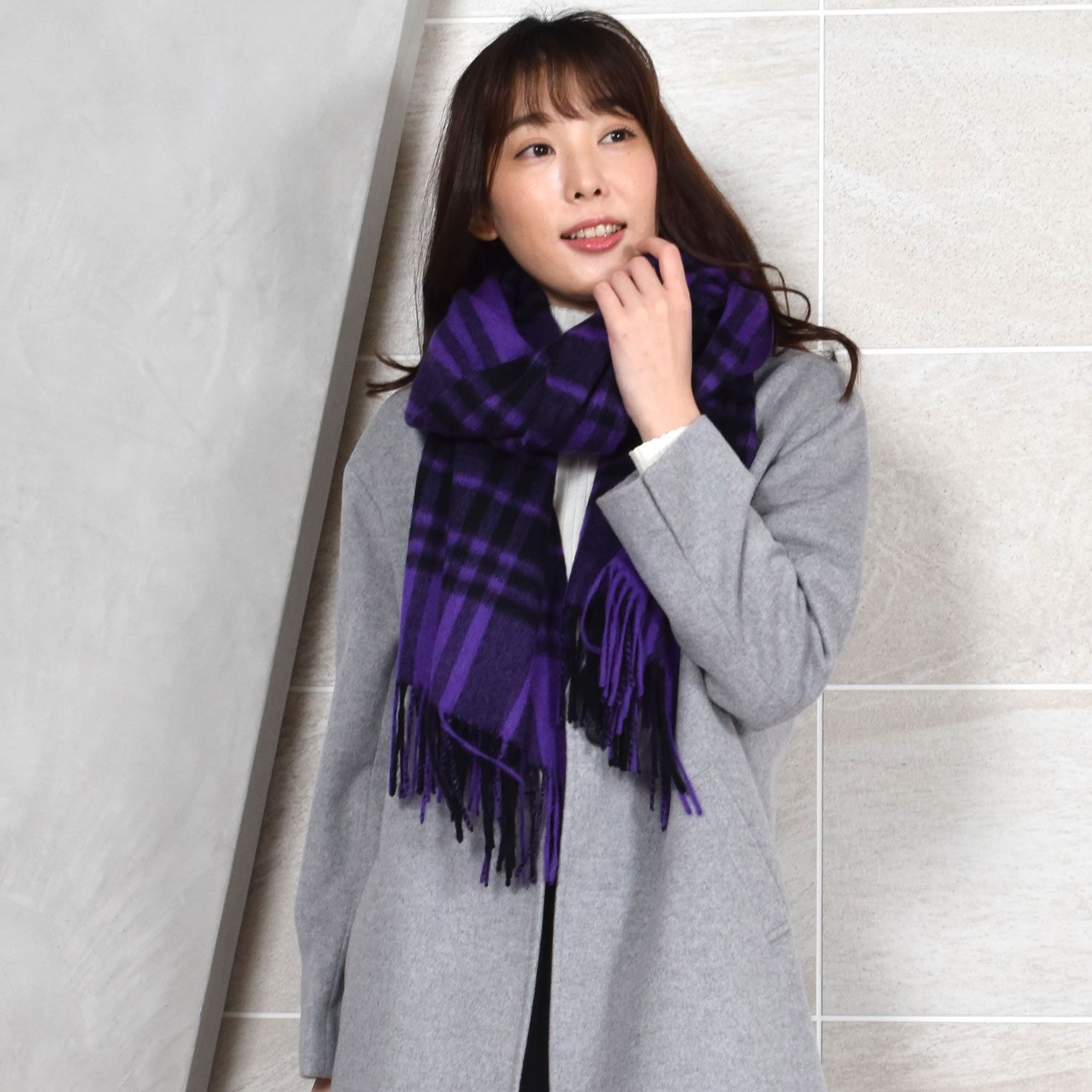 バイヤー] ピュア カシミヤ 100％ チェック ストール 全19柄～【メンズ