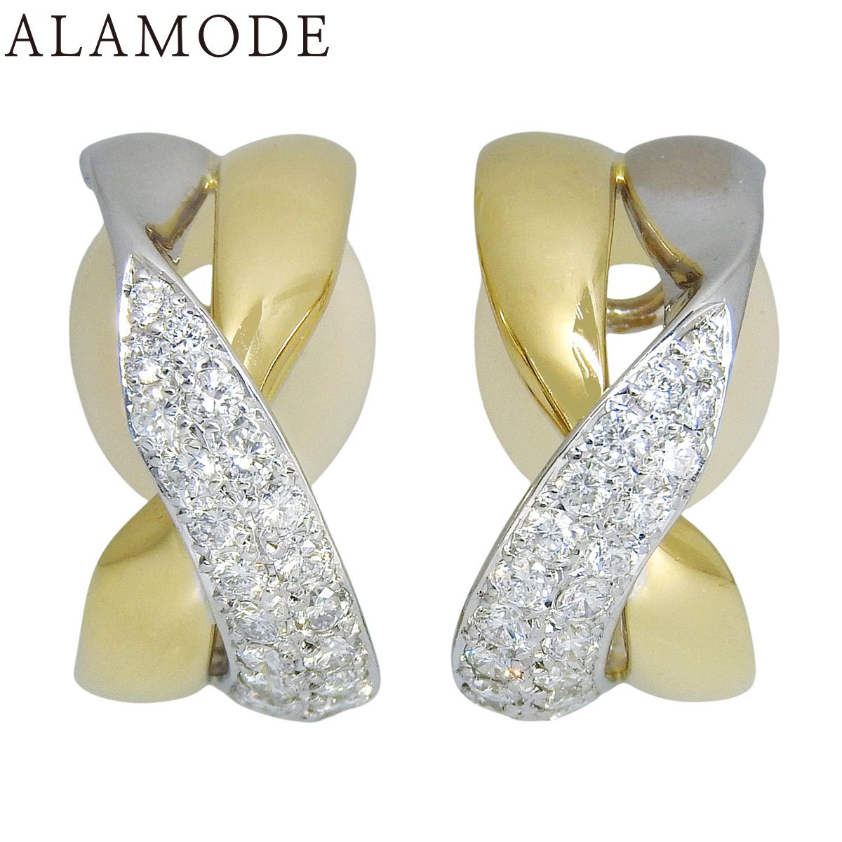 D0.51|D0.51 クロス ダイヤモンド ピアス K18 ホワイトゴールド WG K18 イエローゴールド YG ピアス アクセサリー ジュエリー シルバー銀 ゴールド金 レディース 40802153512 アラモード