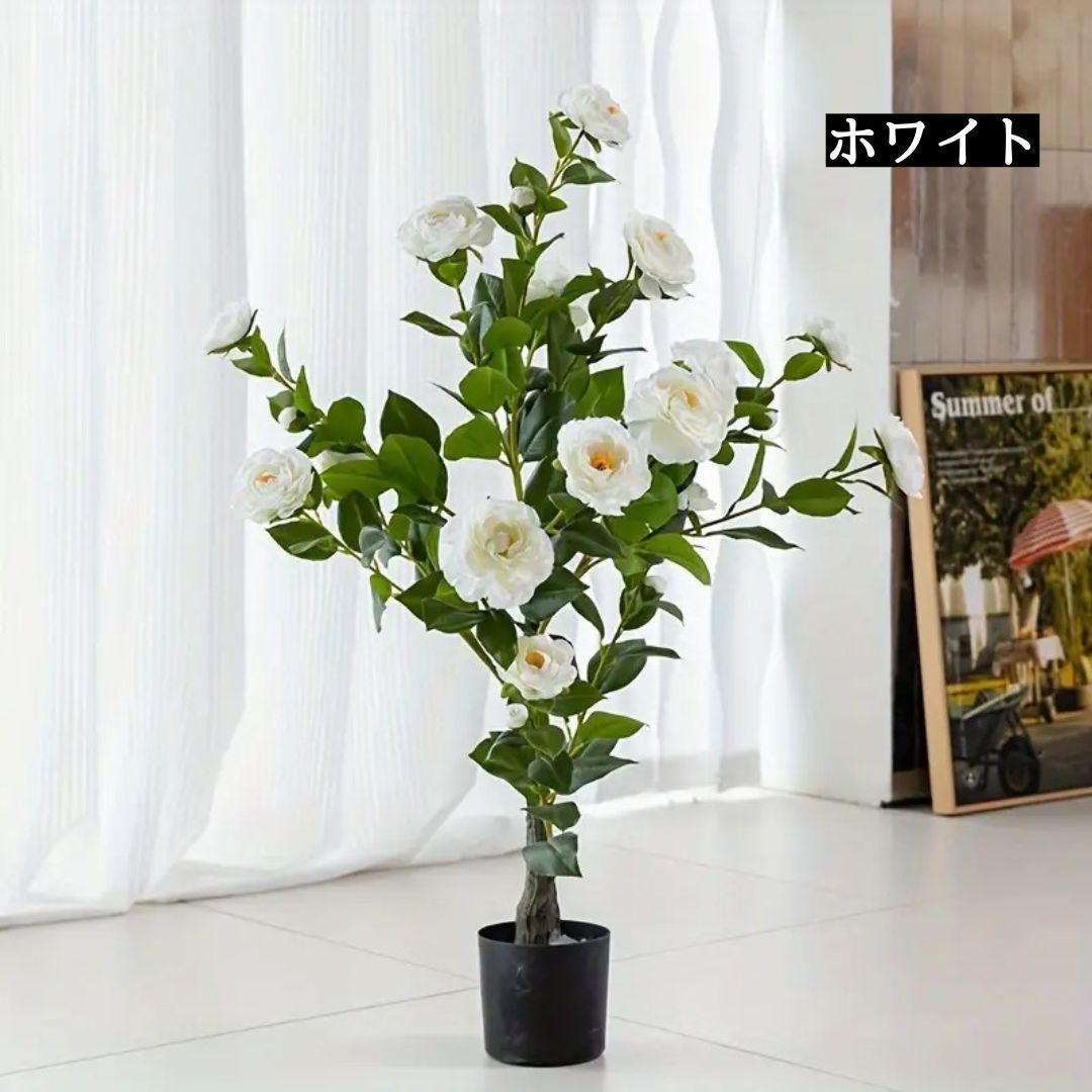 造花 花 木 カメリア 椿 ツバキ 薔薇 フェイク フラワー プラント バラ 