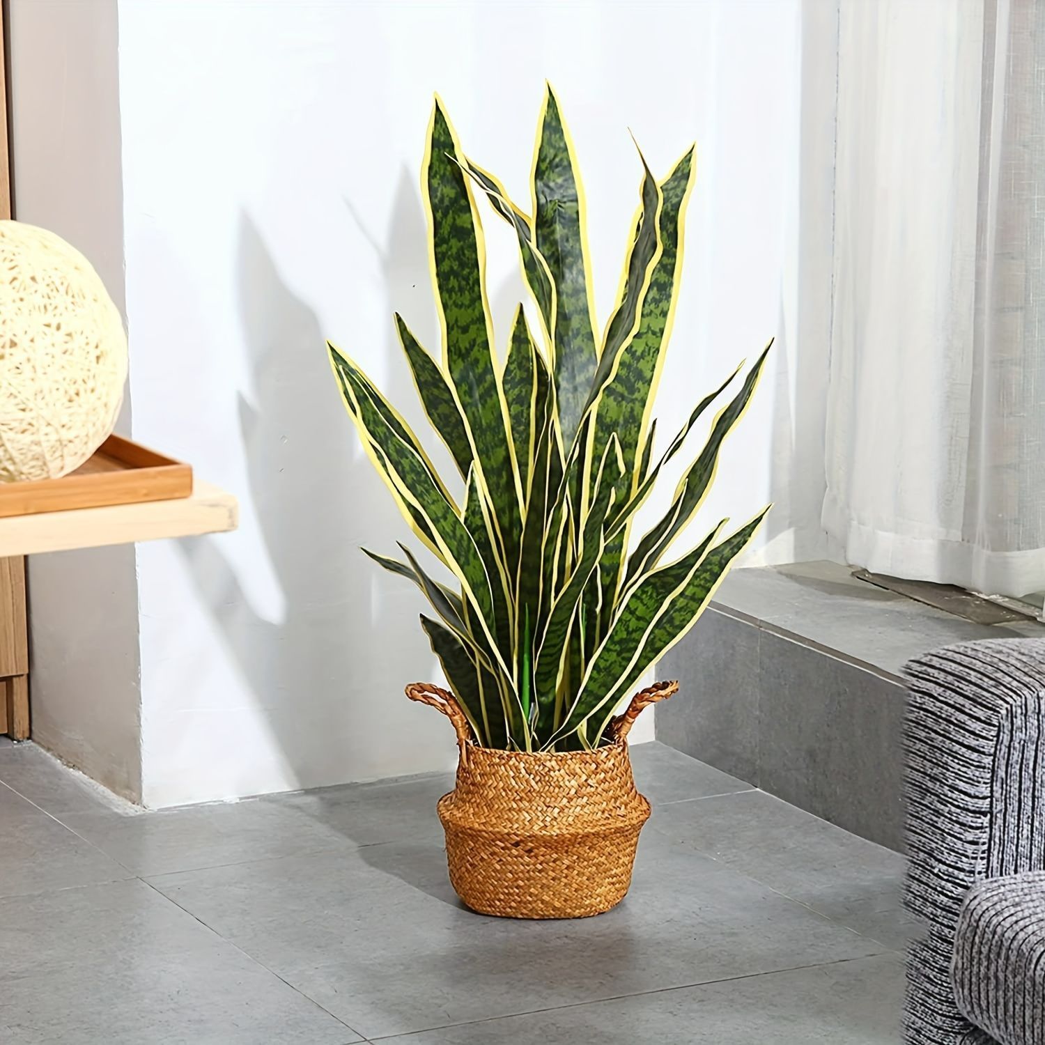 フェイクプラント 観葉植物 サンセベリア 人工植物 グリーン 癒し リラックス 玄関 庭 リビング ダイニング 室内 屋外 インテリア UA9I305  - メルカリ
