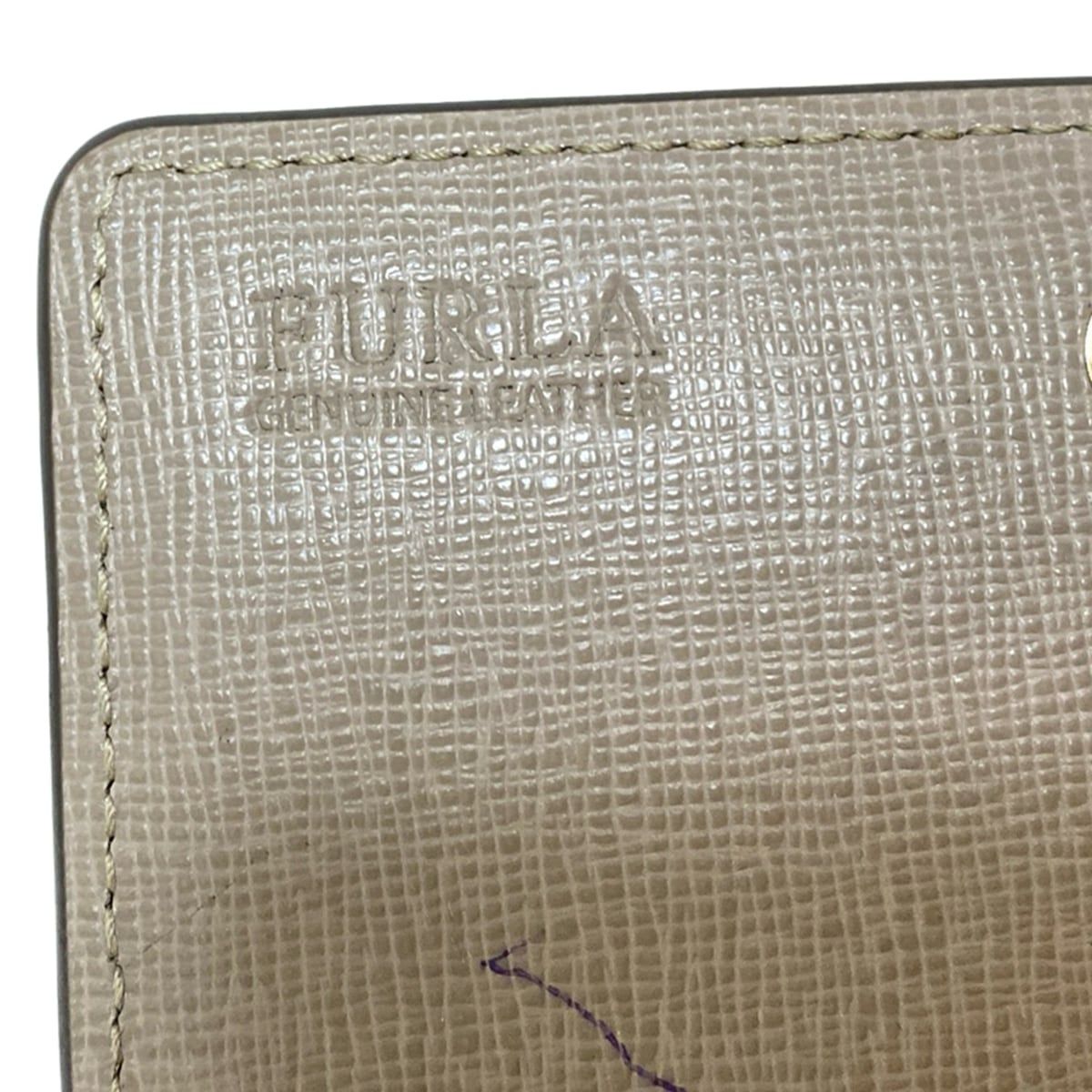 FURLA グレー レザー 名刺入れ FURLA(フルラ) 名刺入れ - グレーベージュ レザー - メルカリ