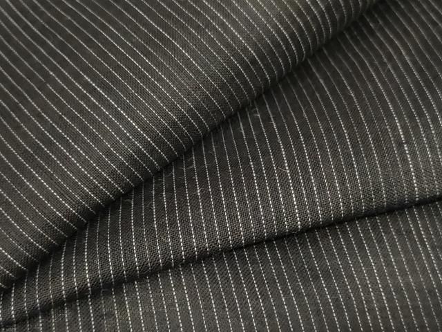 平和屋着物＊夏物 男性 石川県指定無形文化財 能登上布 本麻手織上布 縞 麻 AABC1815jd