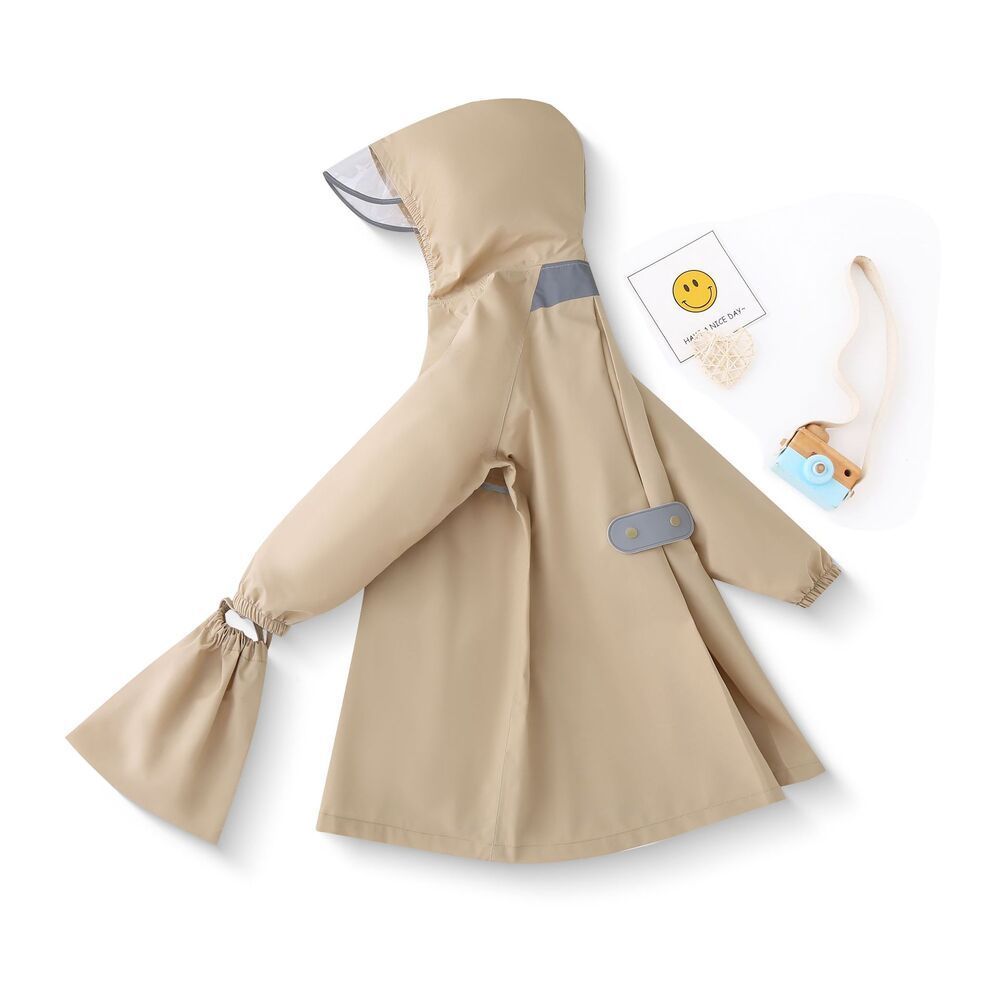  ☆ ベージュ ☆ Lサイズ ☆ キッズレインコート nakrc4300 レインコート キッズ ランドセル対応 レインウェア レインポンチョ ランドセルコート カッパ 雨具 フード付き 女の子 小学生 かわいい その他