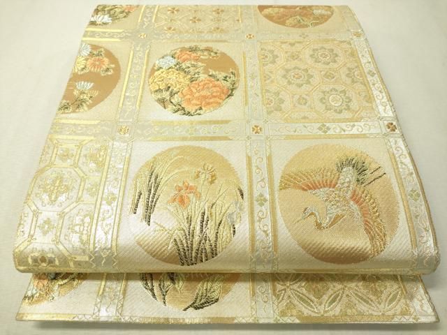 袋帯 正絹 刺繍 六通 未使用 豪華 袋帯 六通柄 正絹 刺繍模様 振袖