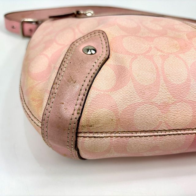 COACH コーチ ショルダーバッグ PVC シグネチャー 斜め掛け ピンク