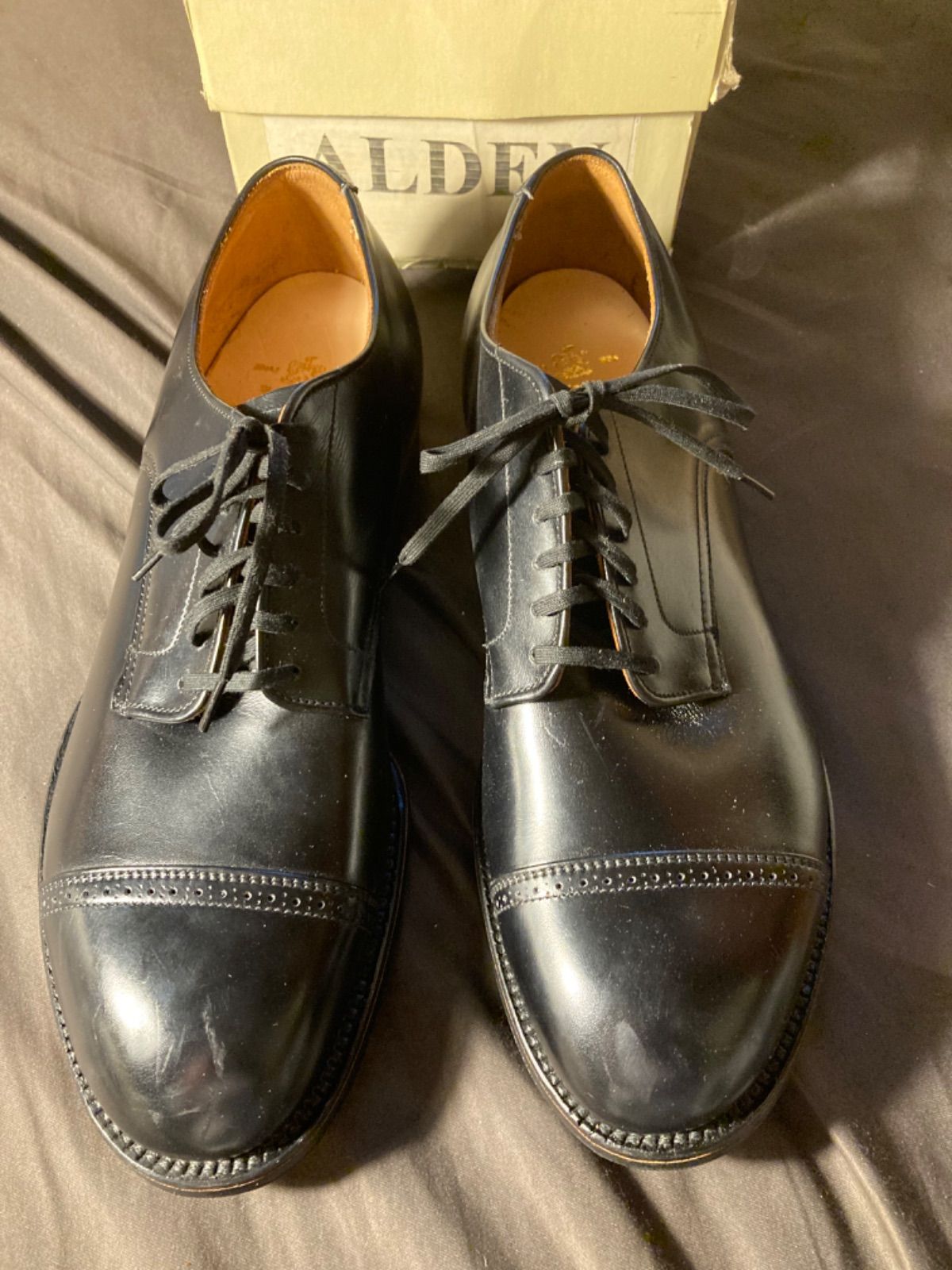 BEAMS別注 ビームス Alden オールデン 新品未使用 デッドストック モディファイドラスト 558 革靴 ストレートチップ 6.5D 黒  25cm 革靴 United Arrows ユナイテッドアローズ John Lobb ジョンロブ Church