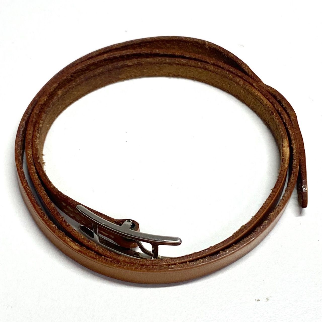 中古品】HERMES エルメス アピ3 レザーブレスレット Hバックル