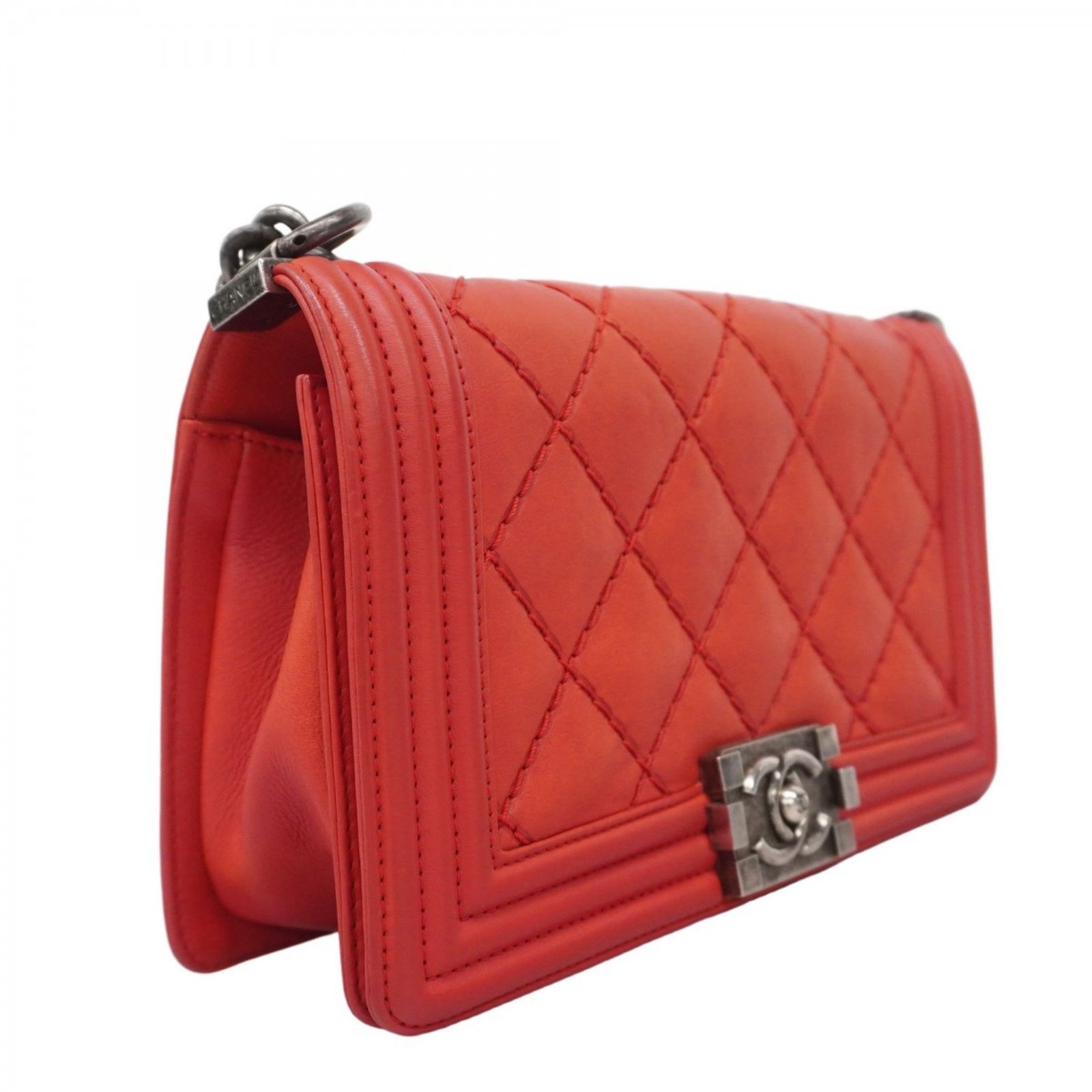 【激レア】Chanel　シャネル　ボーイシャネル　ショルダー　レッド シャネル ボーイシャネル パテントレザー チェーンショルダー