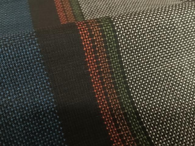 平和屋着物●本場大島紬　泥染め　7マルキ　縞　正絹　逸品　未使用　AAAV7104zg 平和屋着物○本場大島紬 泥染め 7マルキ 縞 正絹 逸品 未使用