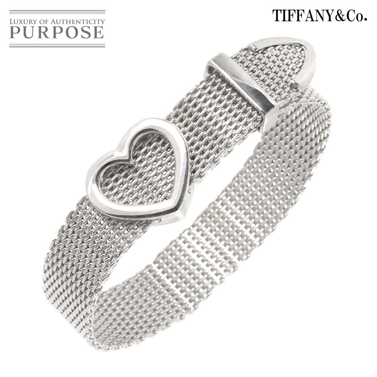 ティファニー TIFFANY&CO. サマセット ハートメッシュ ブレスレット 17.5cm SV シルバー Bracelet 90235109 -  メルカリ