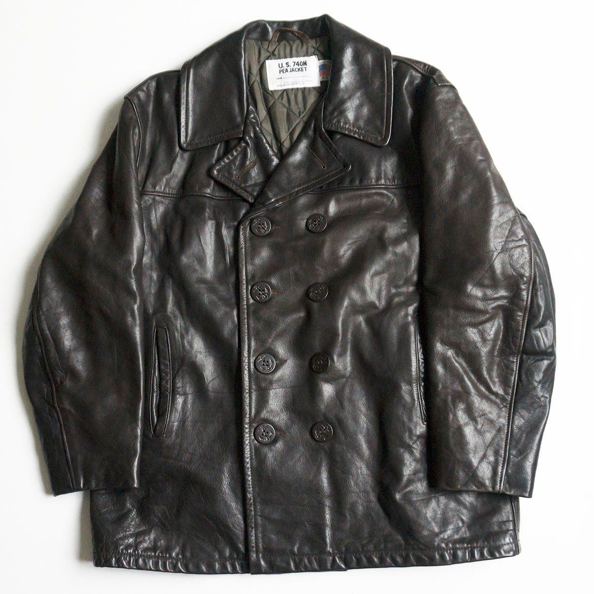ビッグサイズ46 SCHOTT【レザー ピーコート】 ショット 2301163