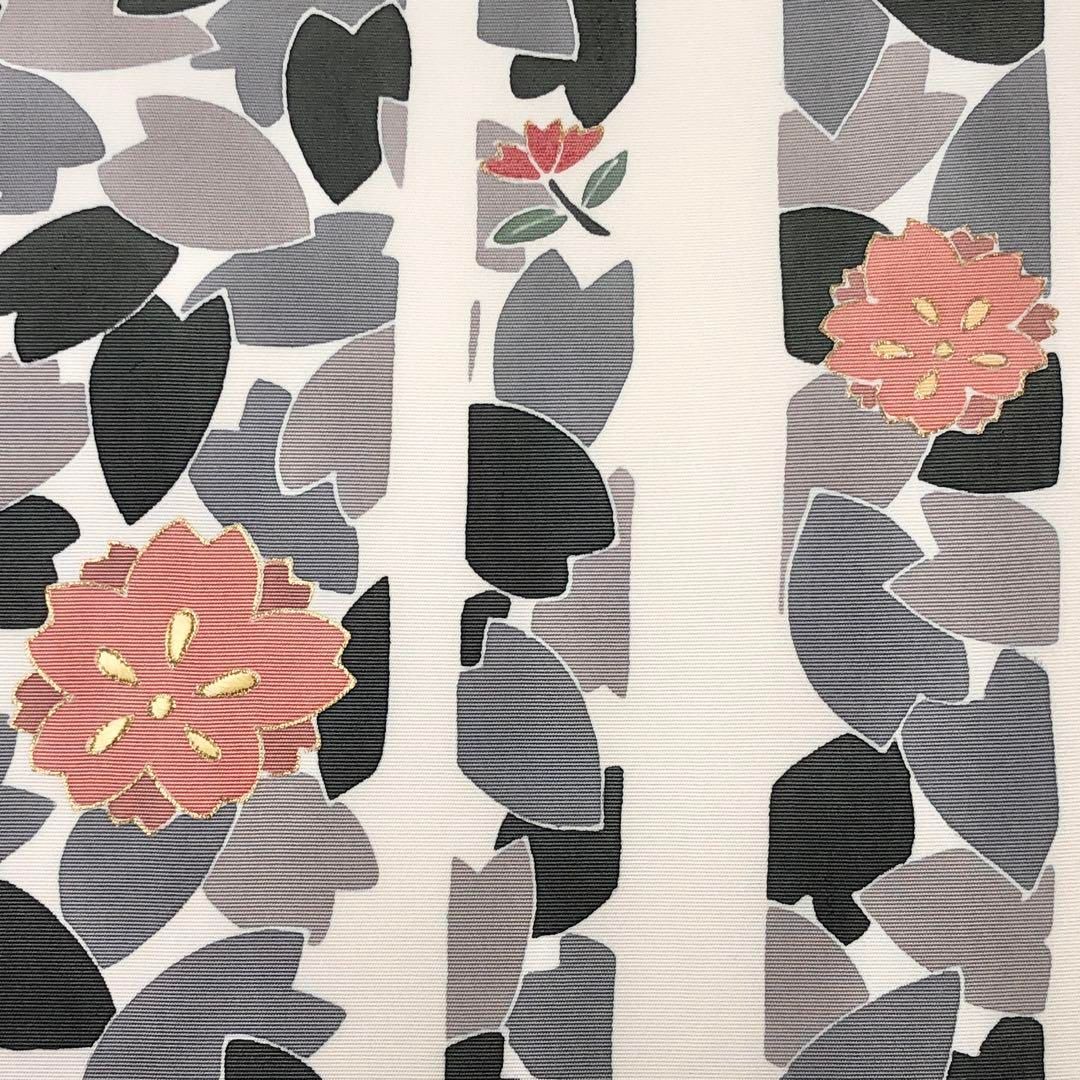 名古屋帯 塩瀬 刺繍 桜の花模様 花弁 乳白色 金彩 O-4859 - メルカリ 