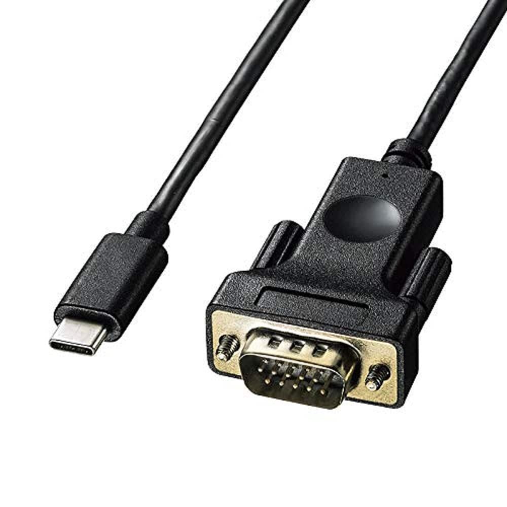 2m サンワサプライ Type-C-VGA変換ケーブル(USB Type-Cコネクタ オス-ミニD-sub15pinオス) 2m ブラック KC-ALCV20