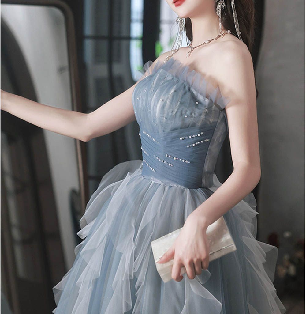 新品・未使用】 カラードレス プリンセスライン 青 ブルー