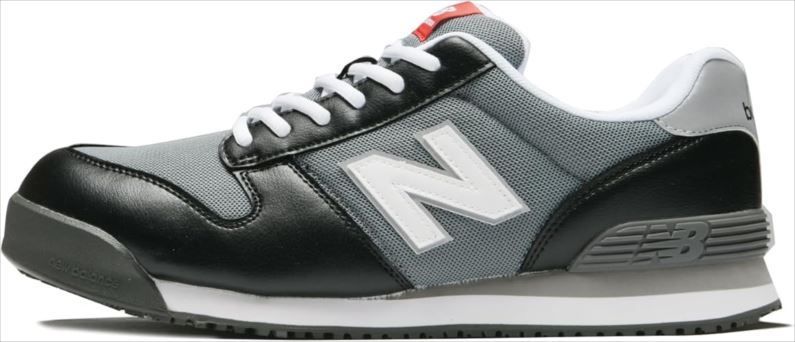 【海外定番】 D9182◆♥ ニューバランス PORTLAND ポートランド 安全靴 作業靴 靴 くつ 軽量 幅広 JSAA A種 ひも シューレース 耐油ラバー 281 BLK GRY WHT 24.5 cm 軽量の