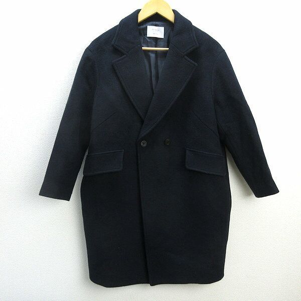 kステュディオス/STUDIOUS カシミヤブレンド ダブルボタンウールチェスターコート【1】紺/MENS15【中古】