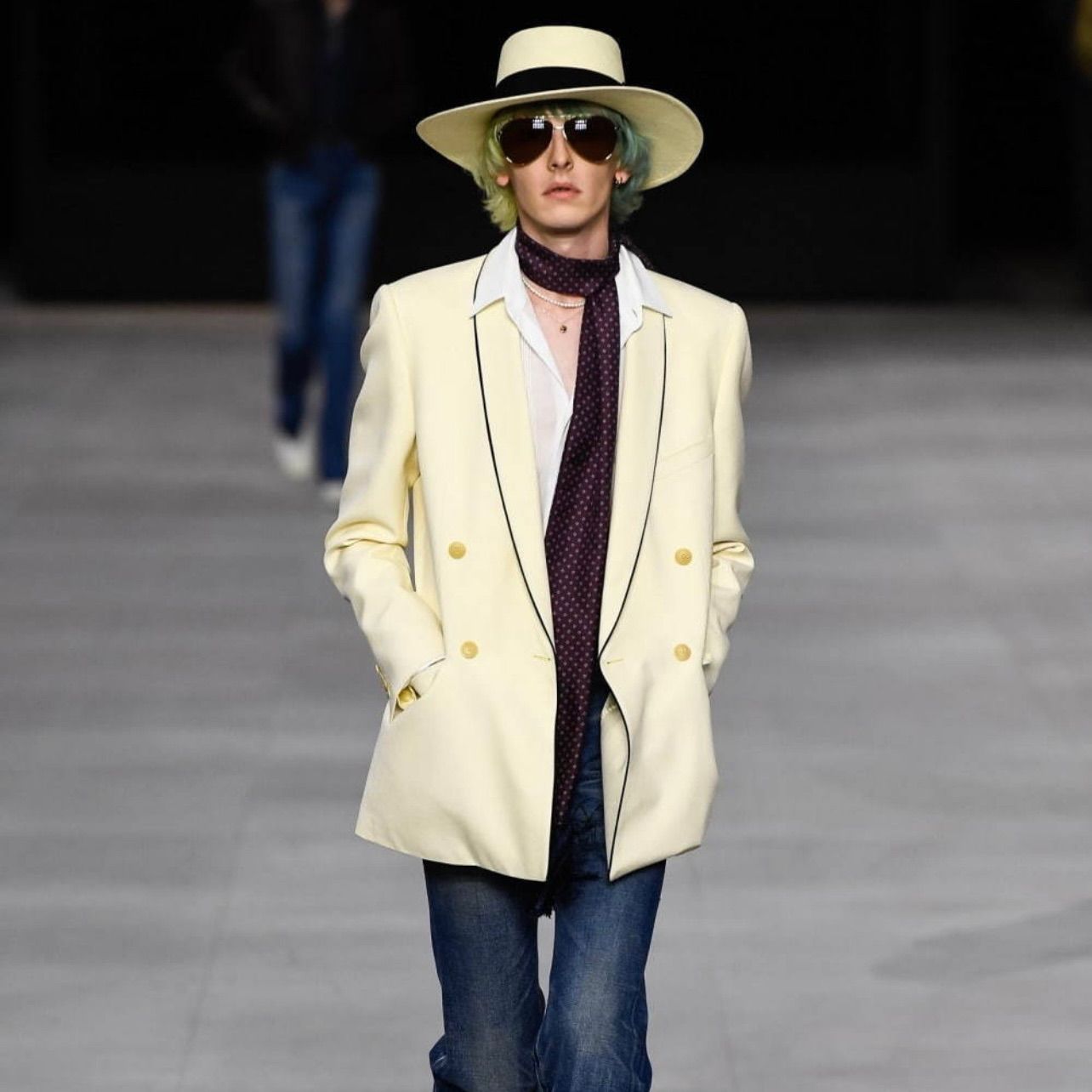 CELINE エディスリマン すぅ 2020AW シルクフリンジストール