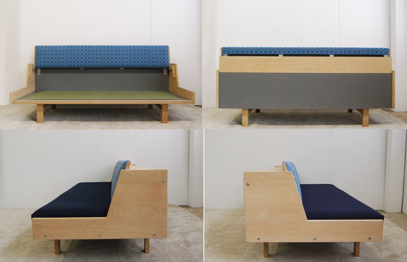 夏新作が続々入荷中！ ハンス j ウェグナー GE258 デイベッド オーク み!!ミナペルホネン ブルー タンバリン張り 北欧 GETAMA社製 残り2点