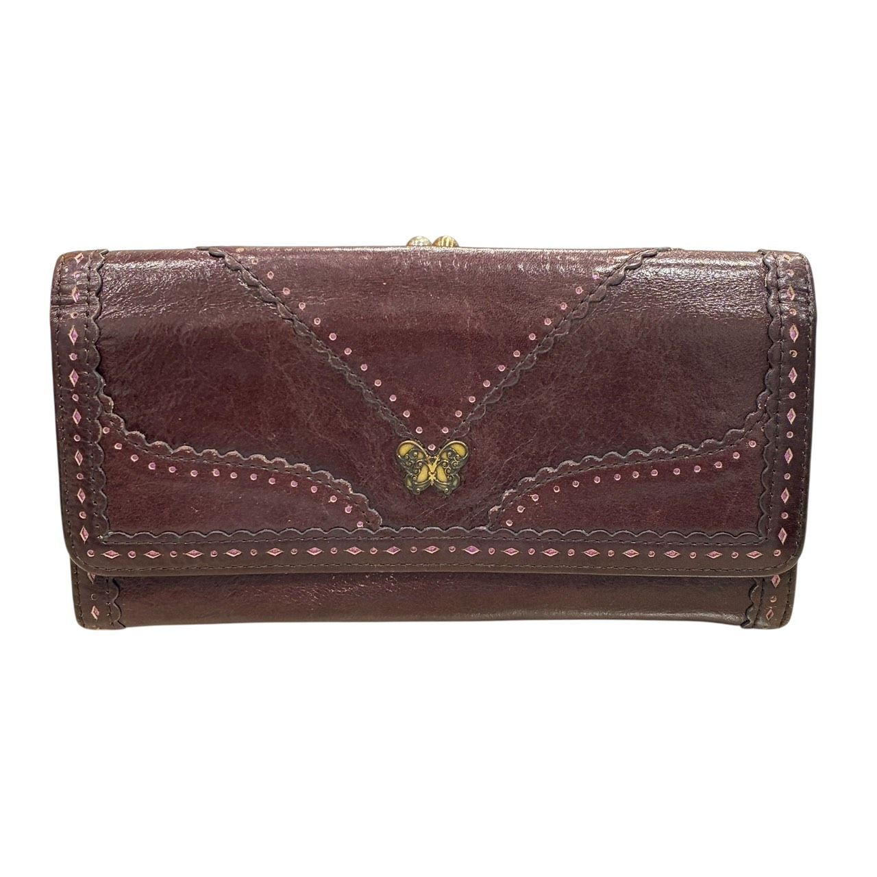 アナスイ Anna Sui がま口 長財布 財布 箱入り ゴールド金具 
